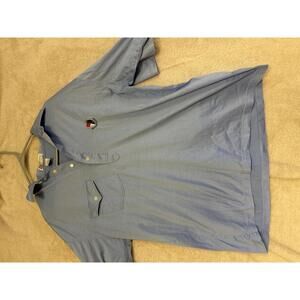 VINTAGE 1980s Slazenger Hound Ears Light Blue Cotton Polo Shirt Large